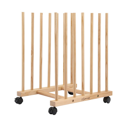 Artiss Wooden Art Drying &amp; Canvas Storage Rack with Caster Wheels for Studio,Galleries,Classroom