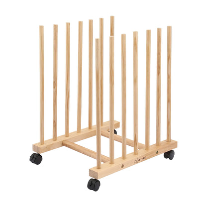 Artiss Wooden Art Drying &amp; Canvas Storage Rack with Caster Wheels for Studio,Galleries,Classroom