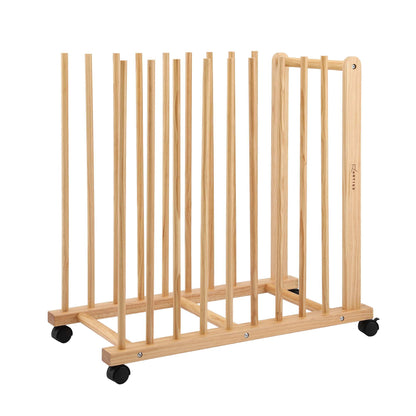 Artiss Art Drying &amp; Storage Rack with Caster Wheels, Solid Wood Adjustable Slots Rack for Drawing Boards, Panels, Paintings, Artworks Display