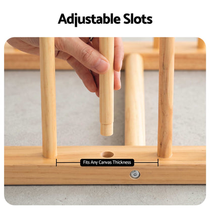 Artiss Art Drying &amp; Storage Rack with Caster Wheels, Solid Wood Adjustable Slots Rack for Drawing Boards, Panels, Paintings, Artworks Display