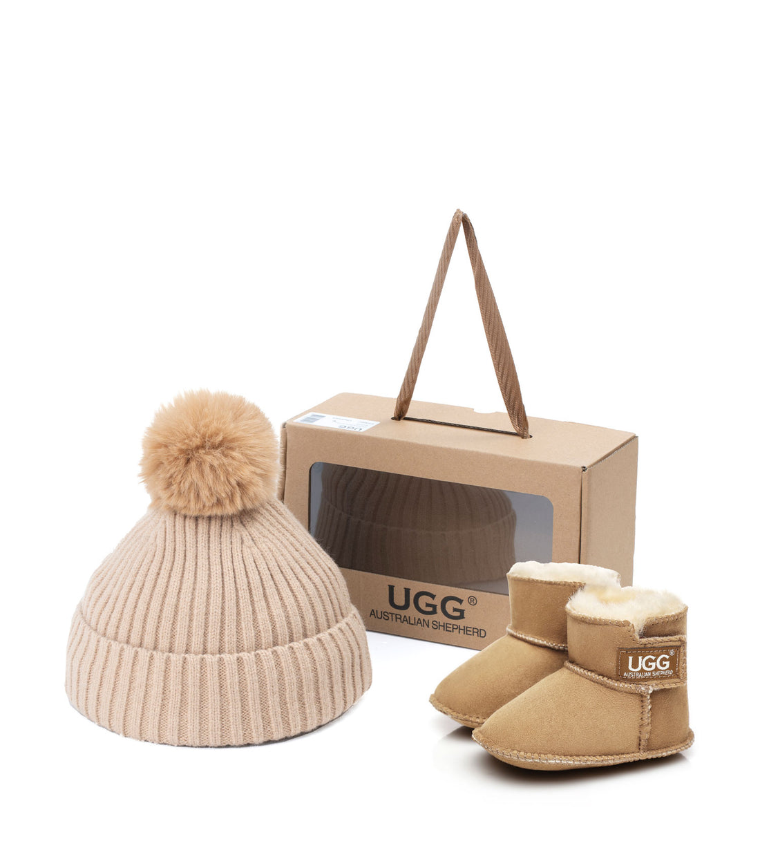 Australian Shepherd Kids Beanie Bootie UGG Boots - Gift Pack - ASZ016 | PEROZ Accessories