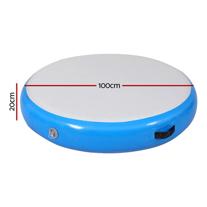 Everfit 1m Air Track Spot Inflatable Gymnastics Tumbling Mat Round Blue-Sports &amp; Fitness &gt; Exercise, Gym &amp; Fitness &gt; Gymnastics-PEROZ Accessories