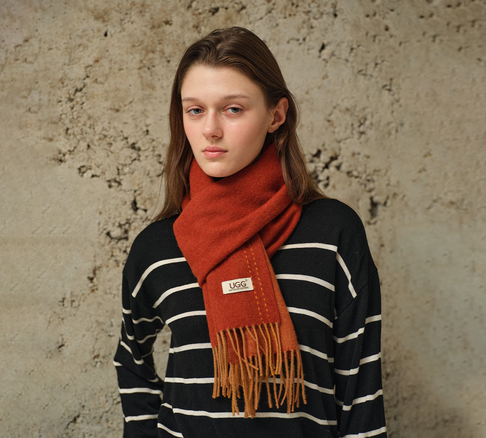 AUSTRALIAN SHEPHERD 100% Wool Plain Scarf Rasora-Scarf-PEROZ Accessories