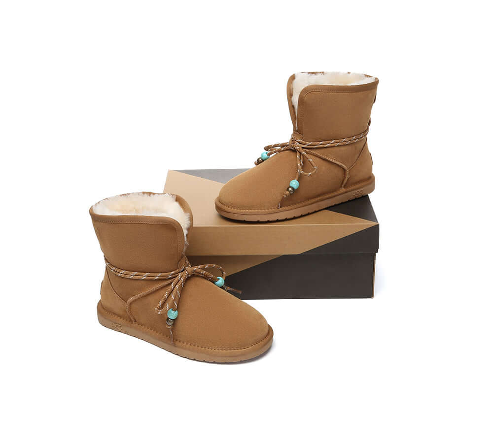 AUSTRALIAN SHEPHERD® 2-Way Style UGG Boots Women Sheepskin Wool Adjustable Strap Carlos-PEROZ Accessories