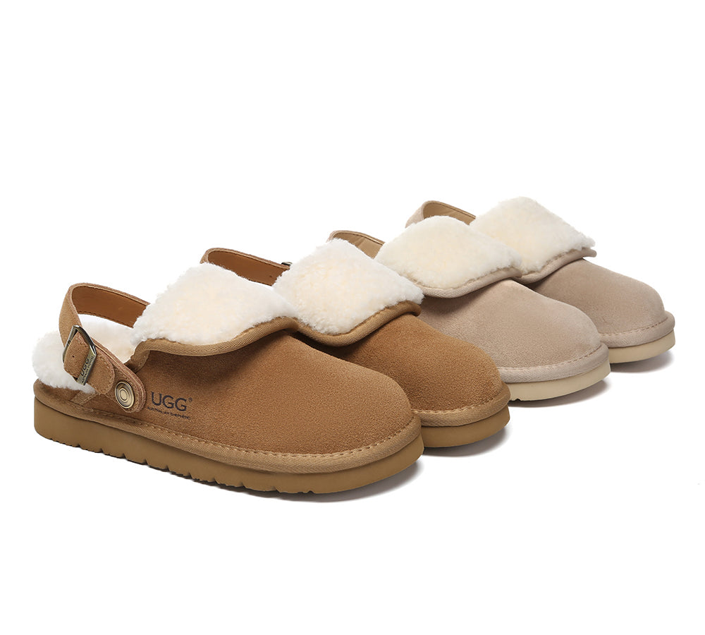 AUSTRALIAN SHEPHERD® 3-Way Style UGG Slippers Sheepskin Wool Adjustable Strap Slingback Tenley-PEROZ Accessories