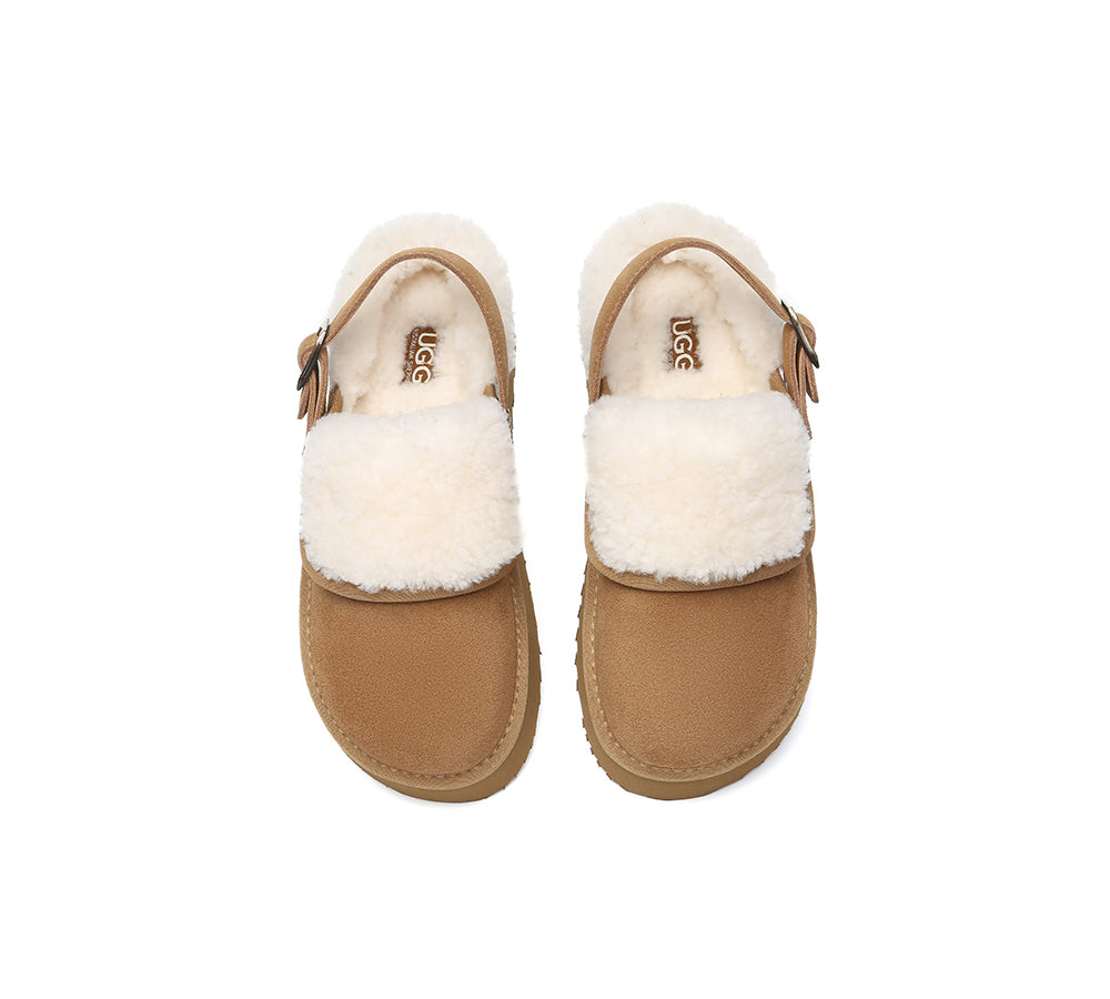 AUSTRALIAN SHEPHERD® 3-Way Style UGG Slippers Sheepskin Wool Slingback Platform Tenley-PEROZ Accessories