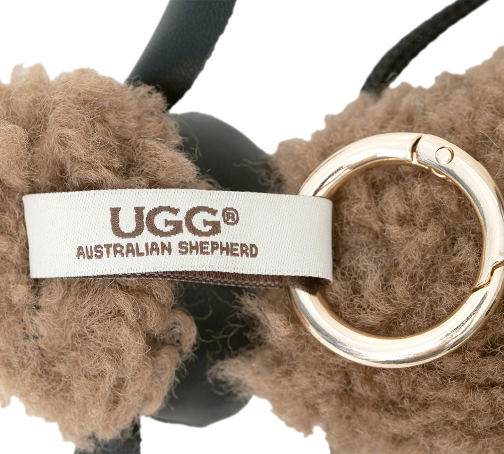 AUSTRALIAN SHEPHERD® Fluffy Sheepskin Wool Sheep Keyrings-PEROZ Accessories