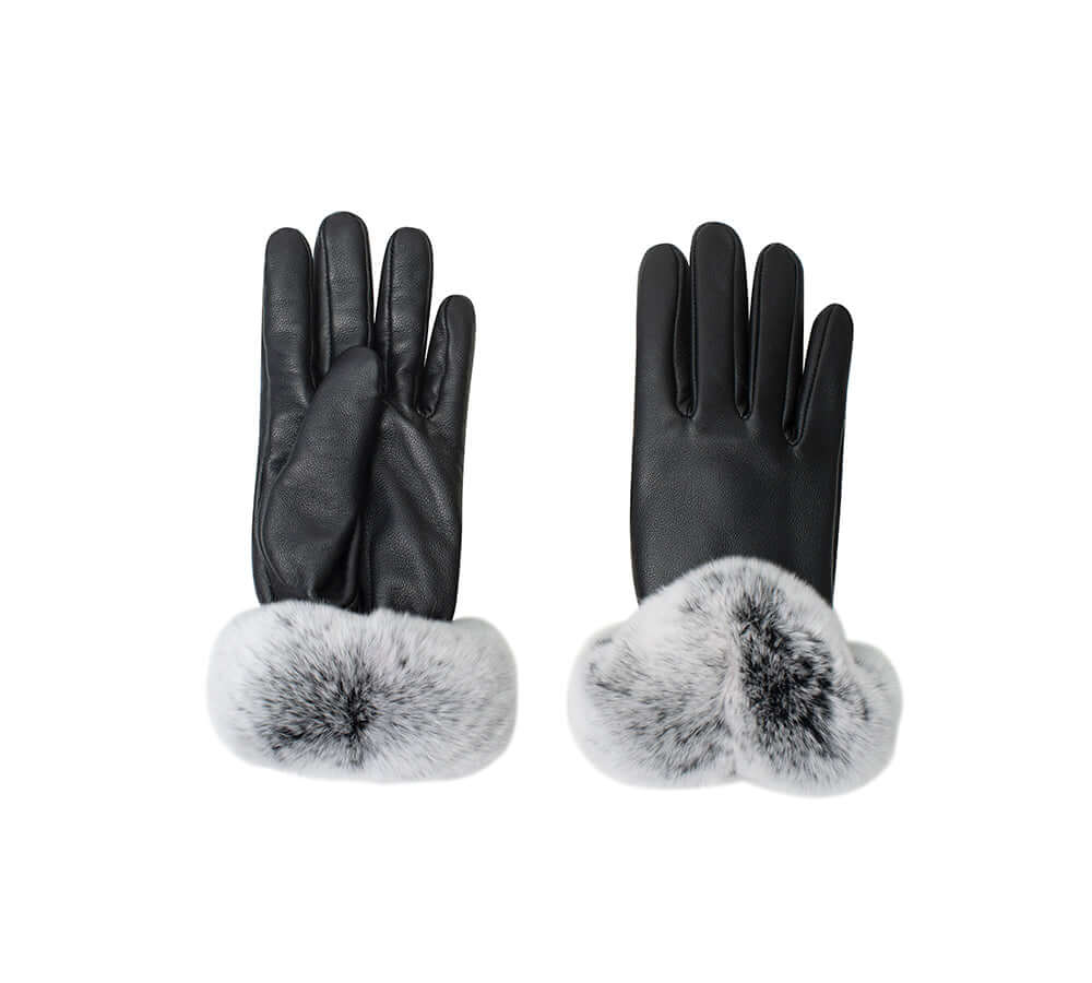 AUSTRALIAN SHEPHERD® Ladies Gloves Leather Fluffy Lennon Gloves-PEROZ Accessories