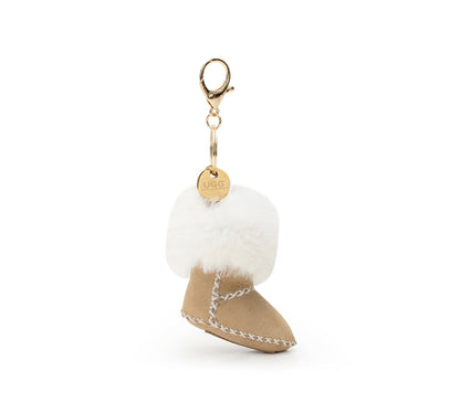AUSTRALIAN SHEPHERD UGG Boot Fluffy Sheepskin Wool Keyring Boris-keyring-PEROZ Accessories