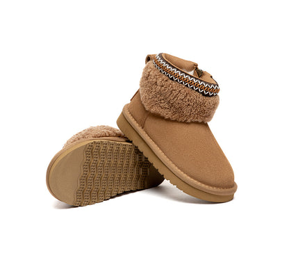 AUSTRALIAN SHEPHERD UGG Boots Kids Sheepskin Wool Collar Brunel-UGG Boots-PEROZ Accessories