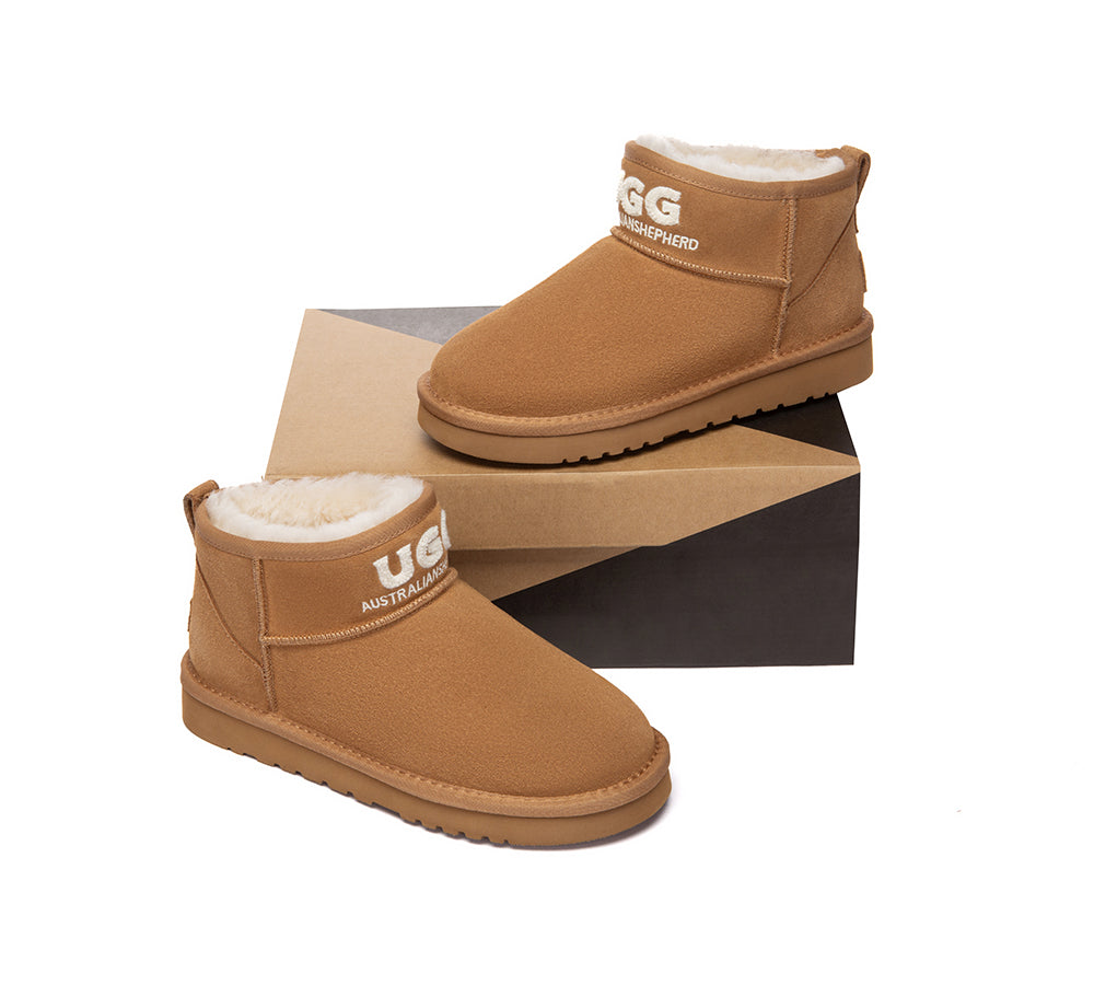 AUSTRALIAN SHEPHERD UGG Boots Sheepskin Wool Ankle Mini Helia-UGG Boots-PEROZ Accessories
