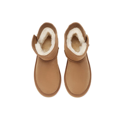 AUSTRALIAN SHEPHERD UGG Boots Sheepskin Wool Buckle Ankle Mini Winza-UGG Boots-PEROZ Accessories