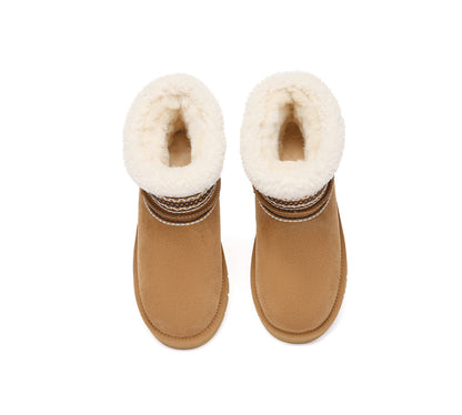 AUSTRALIAN SHEPHERD UGG Boots Sheepskin Wool Shearling Knitted Mini Ferlat-UGG Boots-PEROZ Accessories