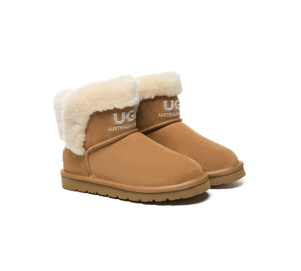 AUSTRALIAN SHEPHERD® UGG Boots Sheepskin Wool Shearling Lined Ankle Mini Oatha-PEROZ Accessories