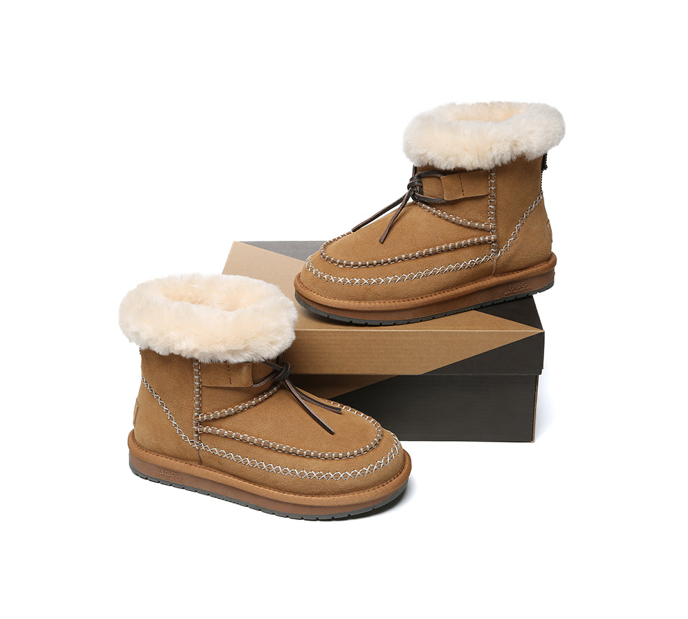 AUSTRALIAN SHEPHERD® UGG Boots Women Sheepskin Wool Ankle Woven Mini Stormy-PEROZ Accessories