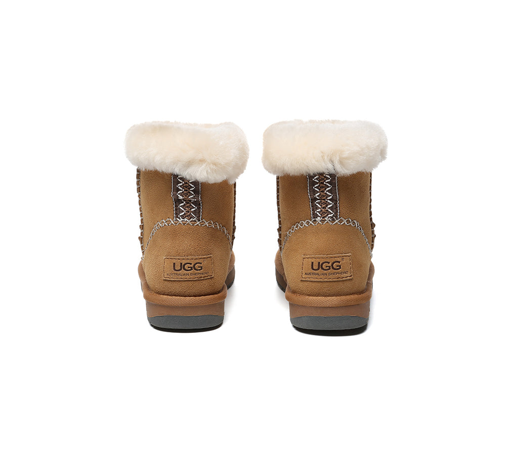 AUSTRALIAN SHEPHERD® UGG Boots Women Sheepskin Wool Ankle Woven Mini Stormy-PEROZ Accessories