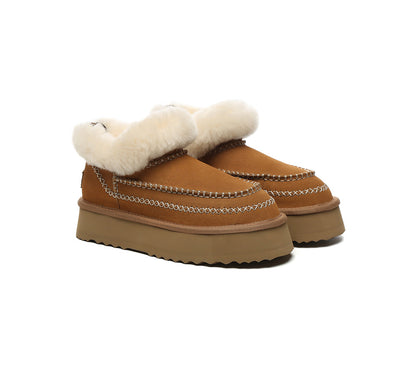 AUSTRALIAN SHEPHERD® UGG Boots Women Sheepskin Wool Collar Ankle Platform Mini Santana-PEROZ Accessories