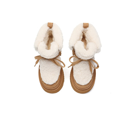 AUSTRALIAN SHEPHERD® UGG Boots Women Sheepskin Wool Lace Up Chunky Platform Bumpy-PEROZ Accessories