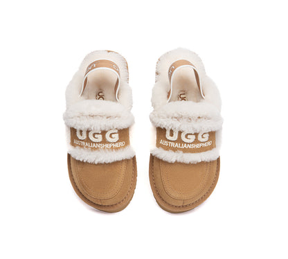 AUSTRALIAN SHEPHERD UGG Slippers Kids Sheepskin Wool Slingback Rilee-UGG Slippers-PEROZ Accessories