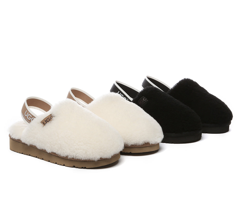 AUSTRALIAN SHEPHERD UGG Slippers Kids Slingback Fluffy Kamari-Slides-PEROZ Accessories