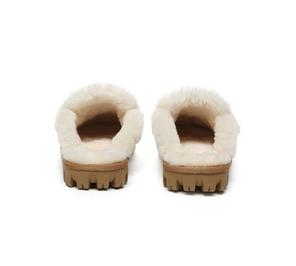 AUSTRALIAN SHEPHERD UGG Slippers Men Sheepskin Wool Large Size Rilee-UGG Slippers-PEROZ Accessories