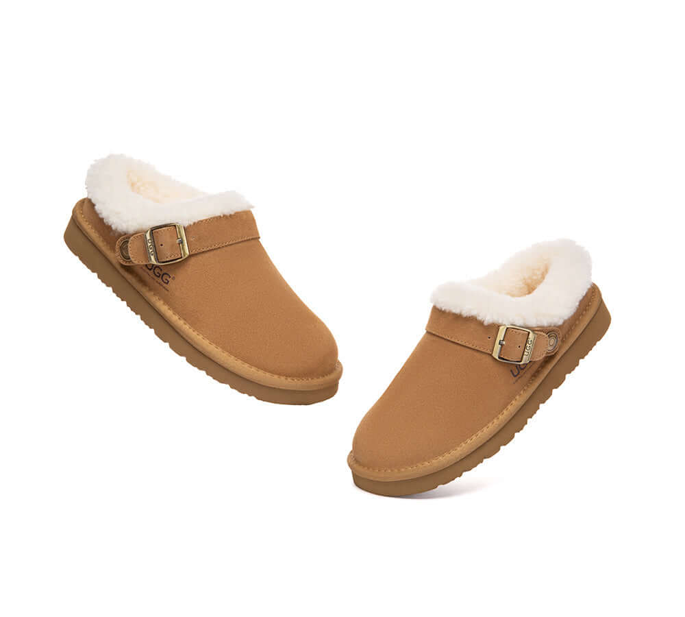 AUSTRALIAN SHEPHERD® UGG Slippers Sheepskin Wool Adjustable Strap Ankle Trim Pulsey-PEROZ Accessories