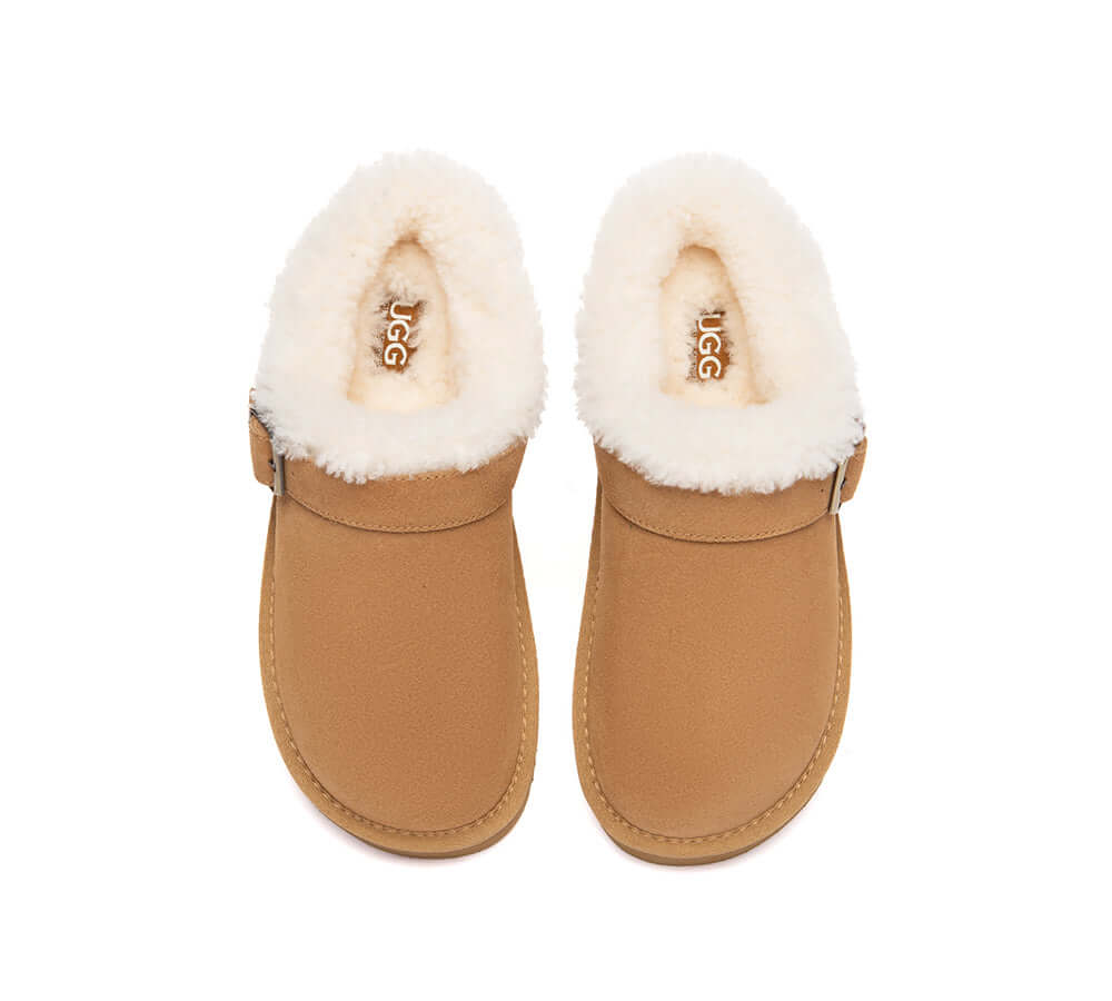 AUSTRALIAN SHEPHERD® UGG Slippers Sheepskin Wool Adjustable Strap Ankle Trim Pulsey-PEROZ Accessories