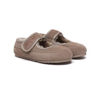 AUSTRALIAN SHEPHERD UGG Slippers Sheepskin Wool Adjustable Strap Mary Jane Velvi-UGG Slippers-PEROZ Accessories