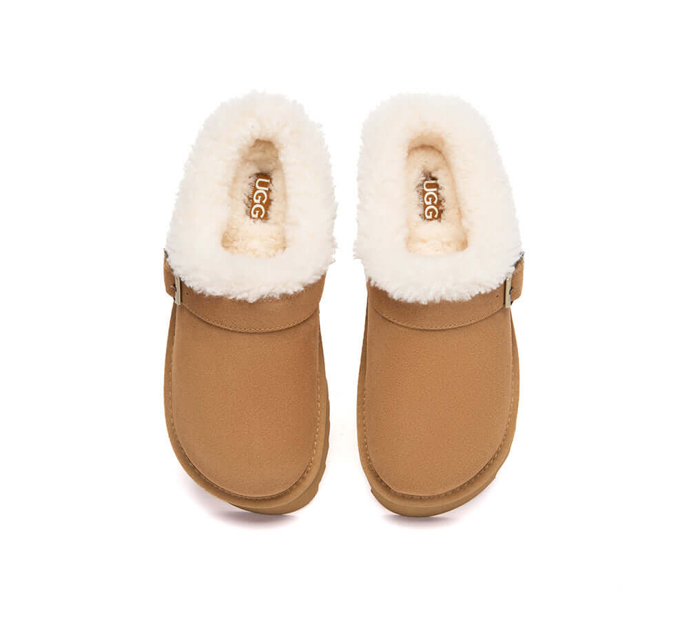 AUSTRALIAN SHEPHERD® UGG Slippers Sheepskin Wool Adjustable Strap