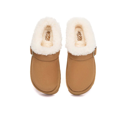 AUSTRALIAN SHEPHERD® UGG Slippers Sheepskin Wool Adjustable Strap Platform Pulsey-PEROZ Accessories