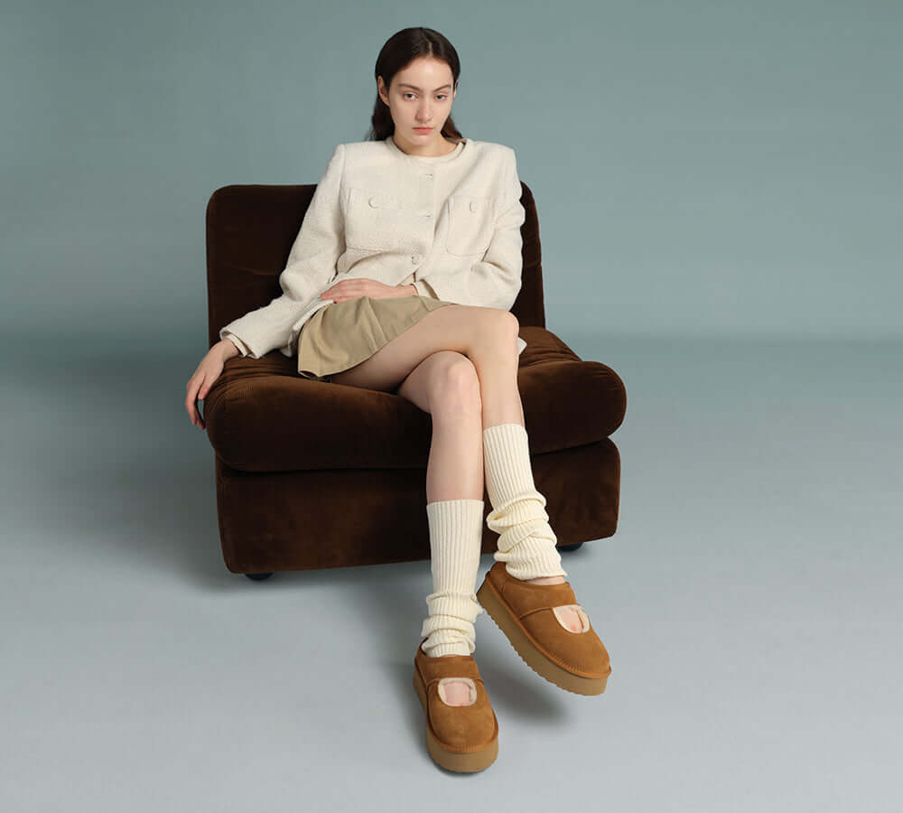 AUSTRALIAN SHEPHERD® UGG Slippers Sheepskin Wool Ankle Platform Carmella-PEROZ Accessories