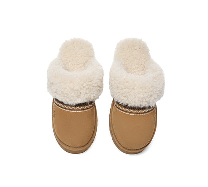 AUSTRALIAN SHEPHERD® UGG Slippers Sheepskin Wool Knitted Platform Isle-PEROZ Accessories