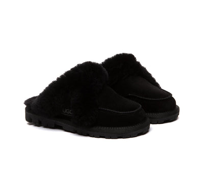 AUSTRALIAN SHEPHERD UGG Slippers Sheepskin Wool Shearling Doria-UGG Slippers-PEROZ Accessories