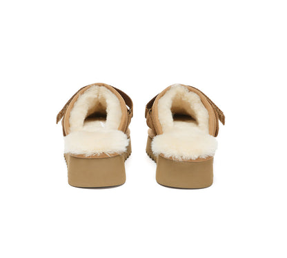 AUSTRALIAN SHEPHERD UGG Slippers Sheepskin Wool Slingback Platform Cozeln-UGG Slippers-PEROZ Accessories