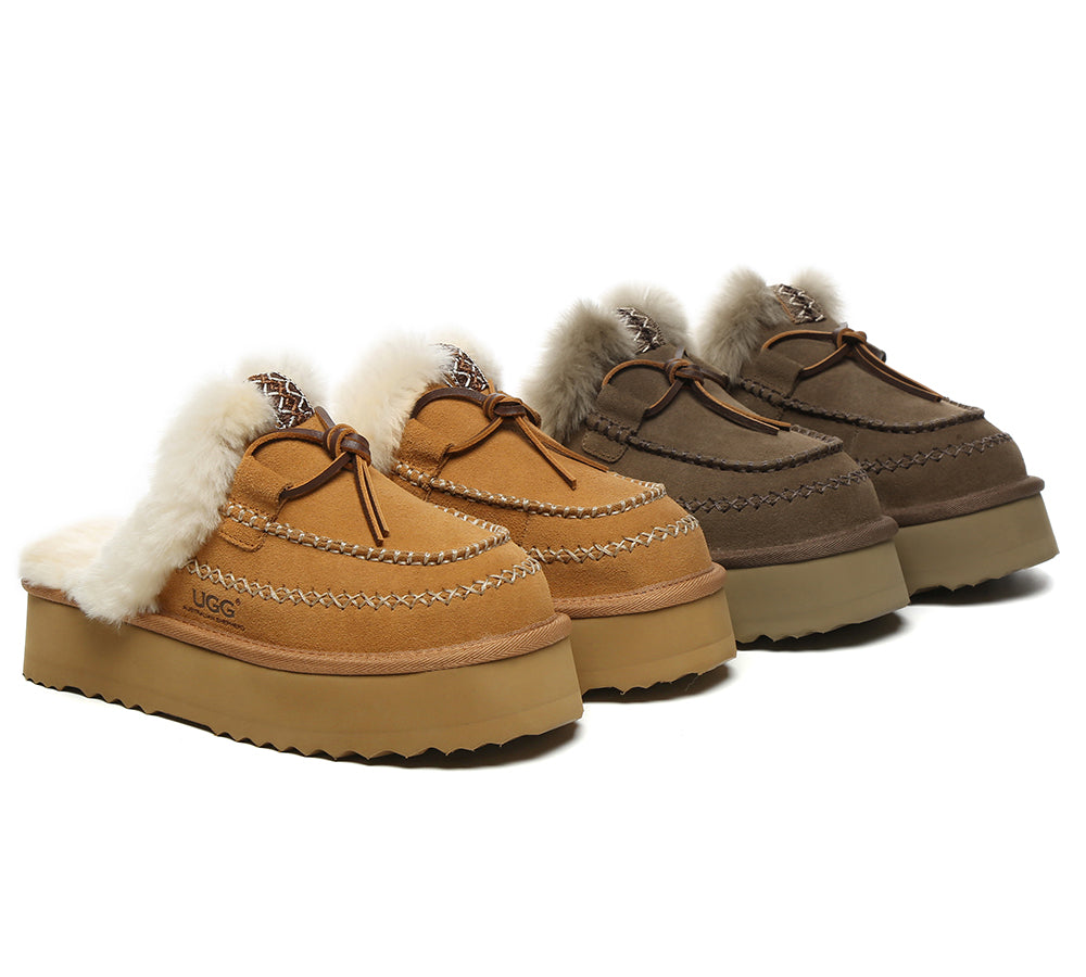 AUSTRALIAN SHEPHERD® UGG Slippers Women Sheepskin Wool Platform Sammy-PEROZ Accessories