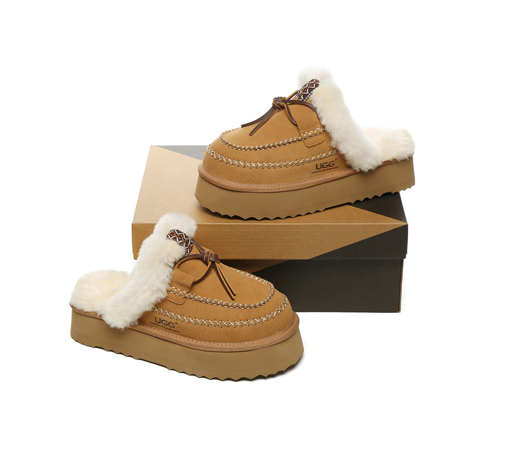 AUSTRALIAN SHEPHERD® UGG Slippers Women Sheepskin Wool Platform Sammy-PEROZ Accessories