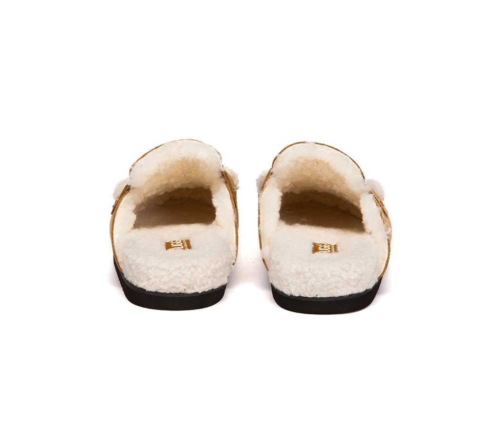 AUSTRALIAN SHEPHERD UGG Slippers Women Sheepskin Wool Shearling Lora-UGG Slippers-PEROZ Accessories
