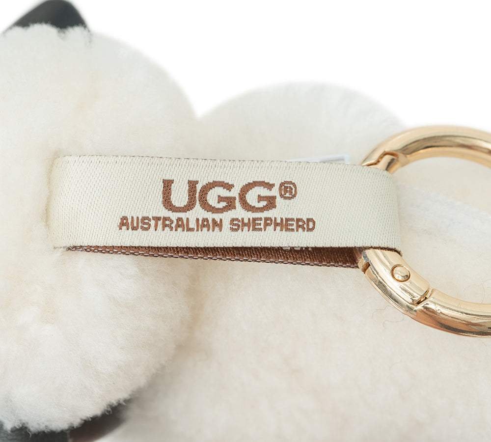 AUSTRALIAN SHEPHERD UGG Wool Sheep Plush Keychain Woola Purse-keyring-PEROZ Accessories