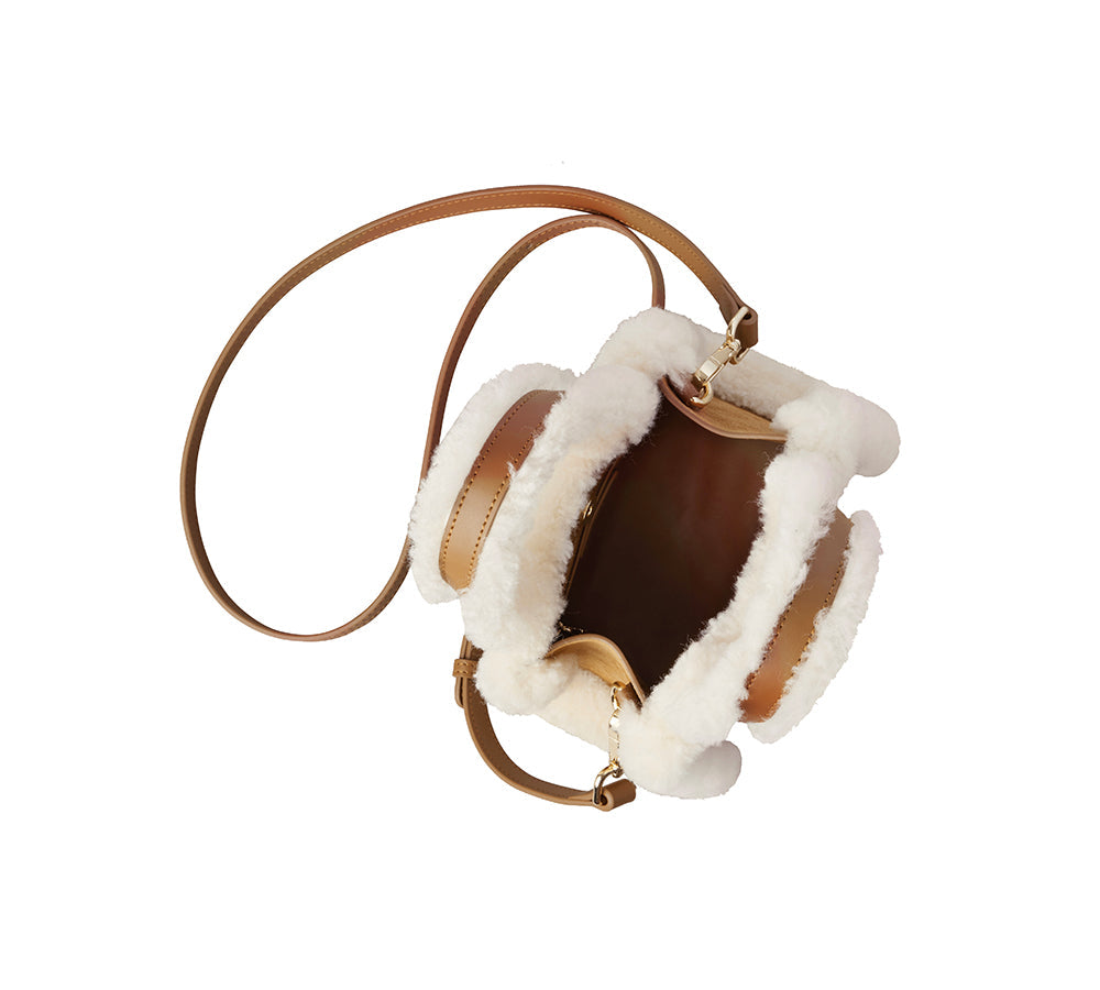 AUSTRALIAN SHEPHERD Women Fluffy Shearling Strap Over Shoulder Bag Momo-Bags-PEROZ Accessories