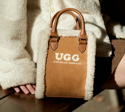 AUSTRALIAN SHEPHERD® Women Fluffy Wool Adjustable Strap Over Shoulder Charlie Bag-PEROZ Accessories