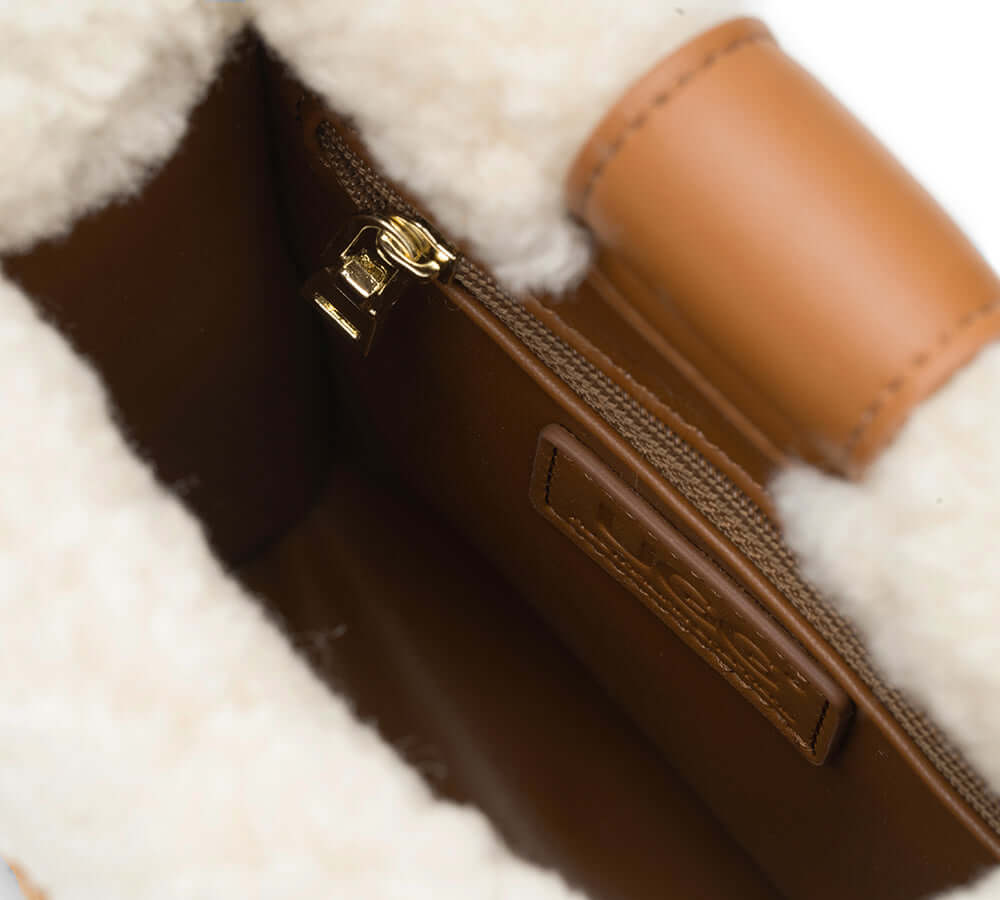 AUSTRALIAN SHEPHERD® Women Fluffy Wool Adjustable Strap Over Shoulder Charlie Bag-PEROZ Accessories