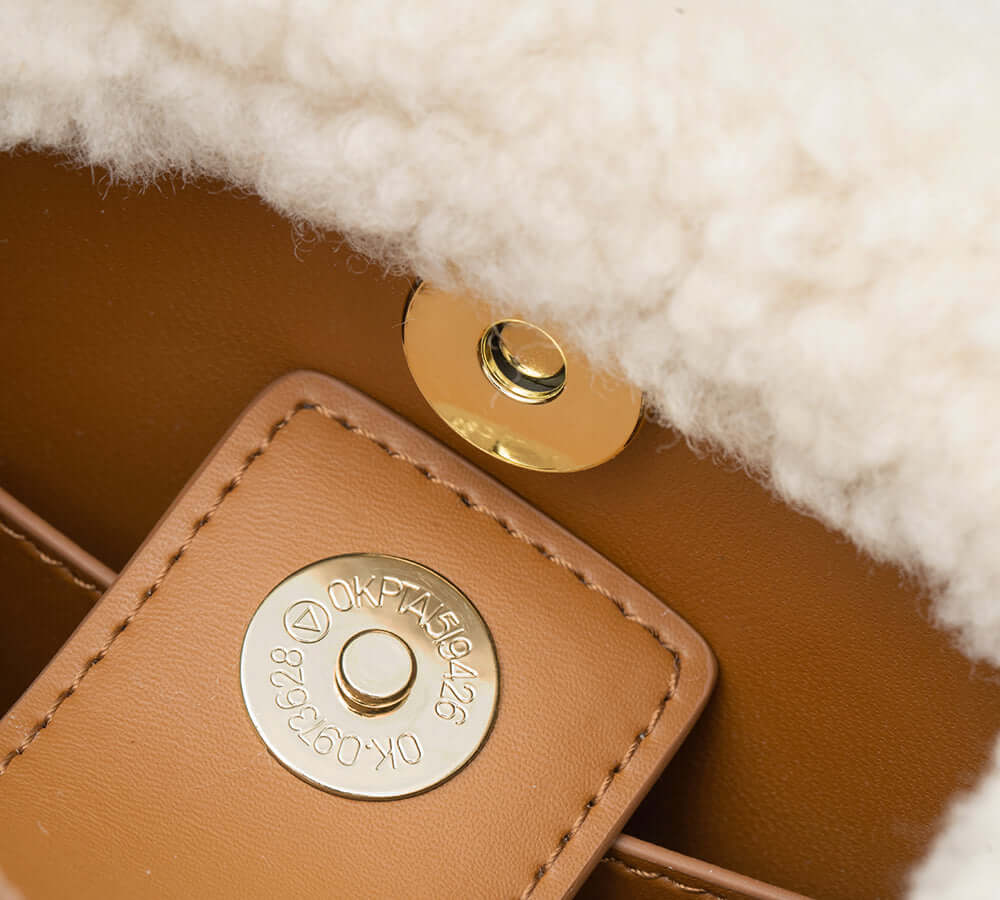 AUSTRALIAN SHEPHERD® Women Fluffy Wool Adjustable Strap Over Shoulder Charlie Bag-PEROZ Accessories