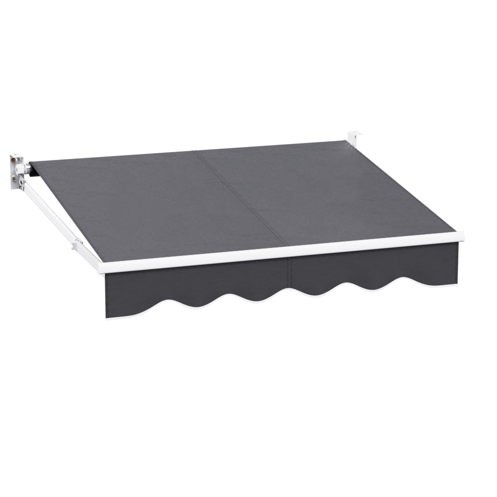 Instahut Retractable Folding Arm Awning Manual Sunshade 2Mx1.5M Grey-Home &amp; Garden &gt; Shading-PEROZ Accessories