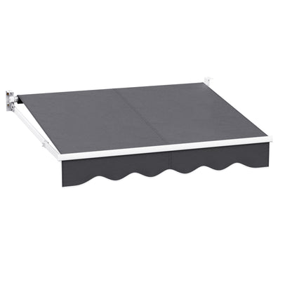 Instahut Retractable Folding Arm Awning Manual Sunshade 2Mx1.5M Grey-Home &amp; Garden &gt; Shading-PEROZ Accessories