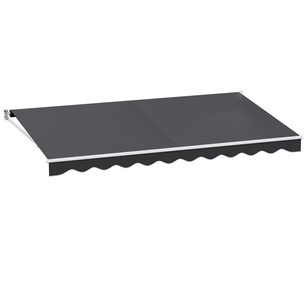 Instahut Retractable Folding Arm Awning Manual Sunshade 4.5Mx2.5M Grey-Home &amp; Garden &gt; Shading-PEROZ Accessories