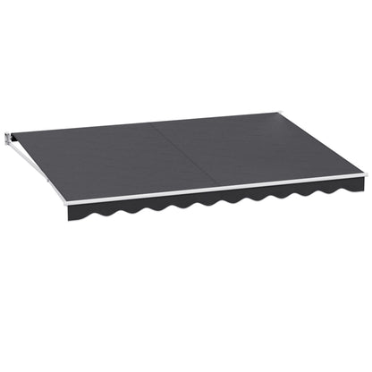 Instahut Retractable Folding Arm Awning Manual Sunshade 4.5Mx3M Grey-Home &amp; Garden &gt; Shading-PEROZ Accessories