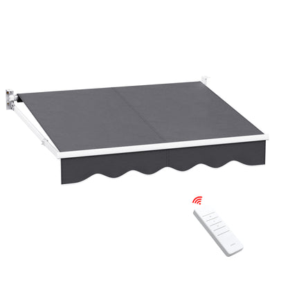 Instahut Retractable Folding Arm Awning Motorised Sunshade 2Mx1.5M Grey-Home &amp; Garden &gt; Shading-PEROZ Accessories