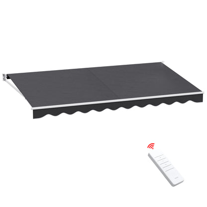 Instahut Retractable Folding Arm Awning Motorised Sunshade 4.5Mx2.5M Grey-Home &amp; Garden &gt; Shading-PEROZ Accessories