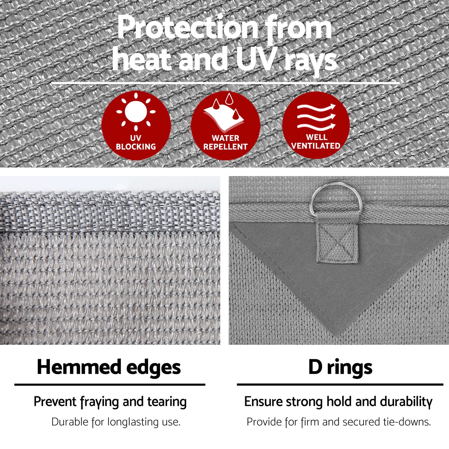 Weisshorn 12ft Caravan Awning Fabric &amp; Privacy Screen RV Roll Out Sun Shade 3.4M-Outdoor Recreation > Camping > Caravan Accessories-PEROZ Accessories