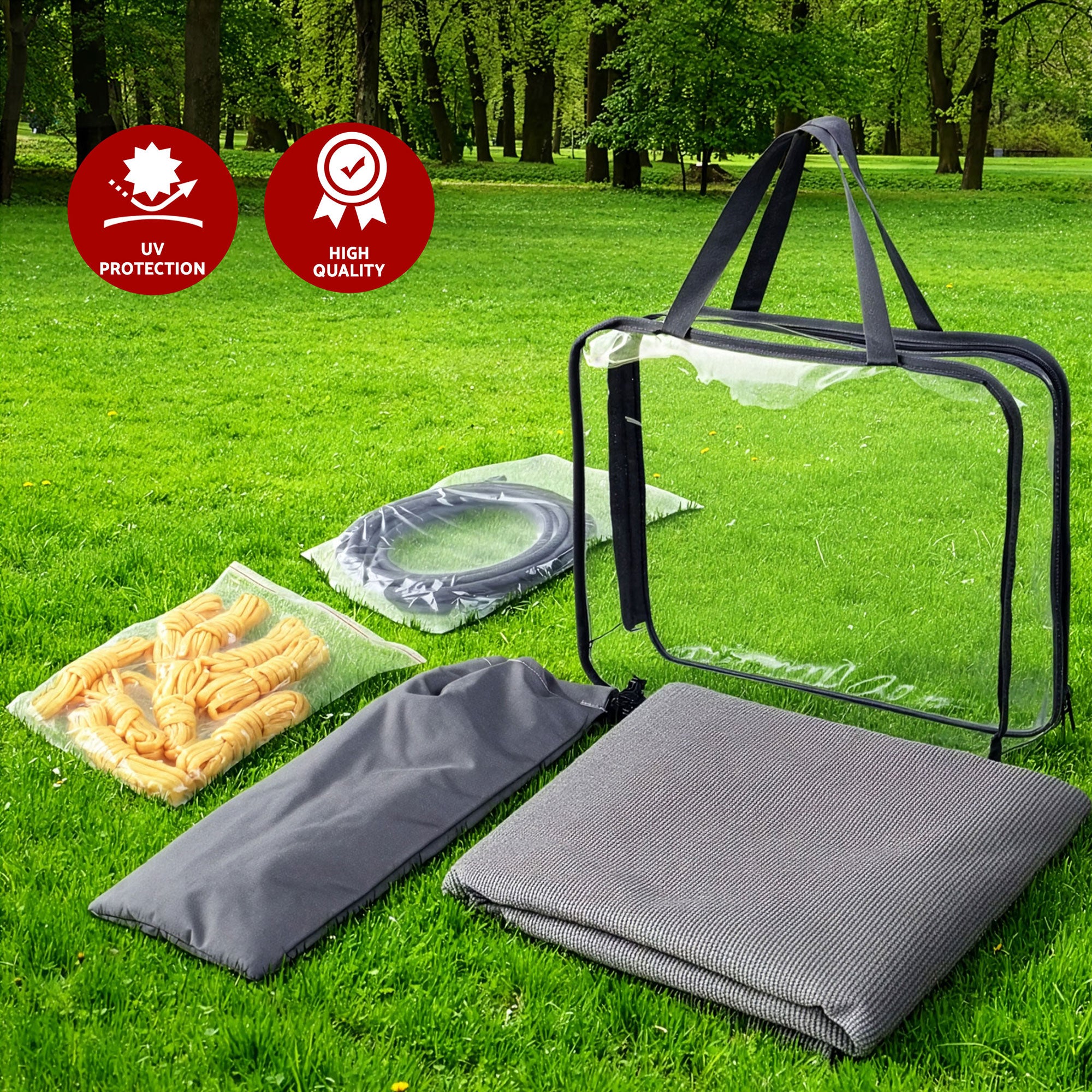 Weisshorn 12ft Caravan Awning Fabric &amp; Privacy Screen RV Roll Out Sun Shade 3.4M-Outdoor Recreation > Camping > Caravan Accessories-PEROZ Accessories